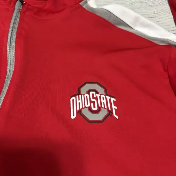 Colosseum Ohio State Buckeyes Mens Size Large Quarter Zip Pullover Shirt